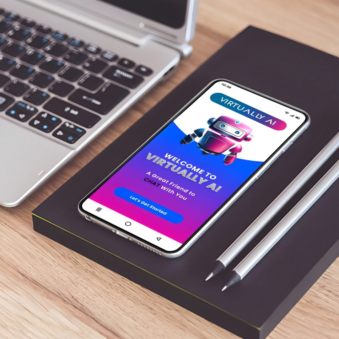 Virtually AI chatbot app design